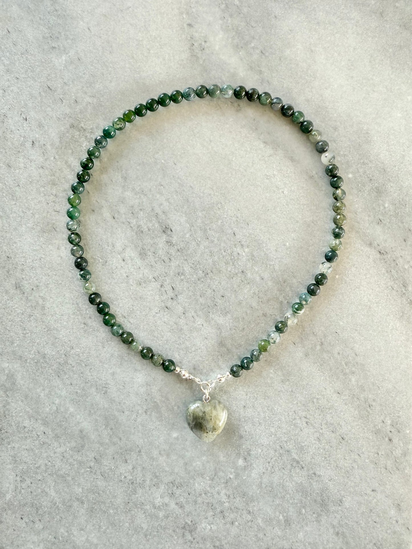 Moss Agate Beaded Necklace