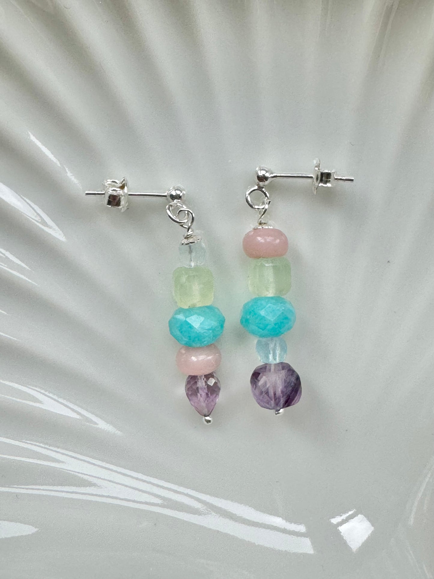 Rainbow Gemstone Drop Earrings