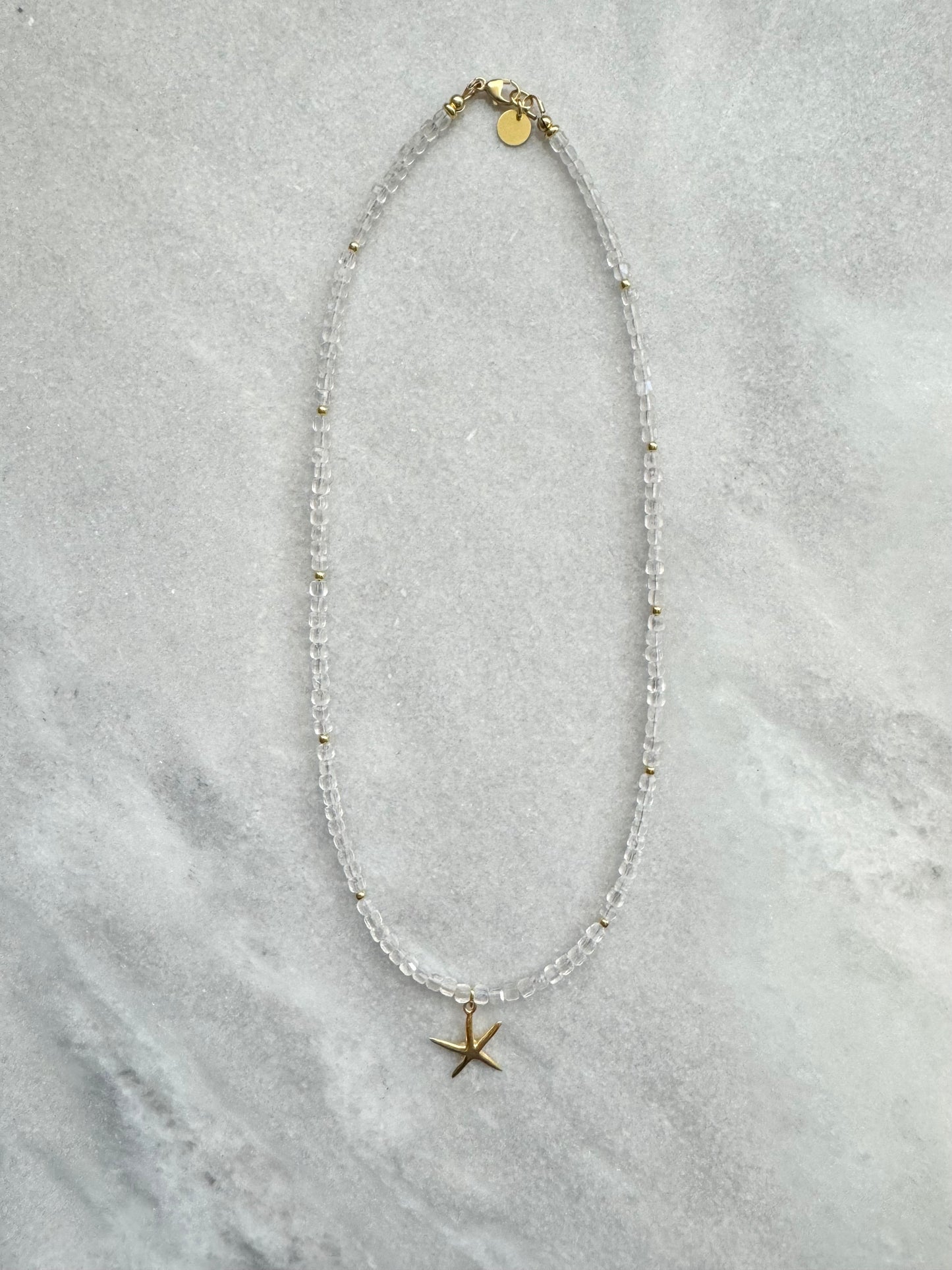 Moonstone Ocean Sparkle Necklace / Gold Vermeil