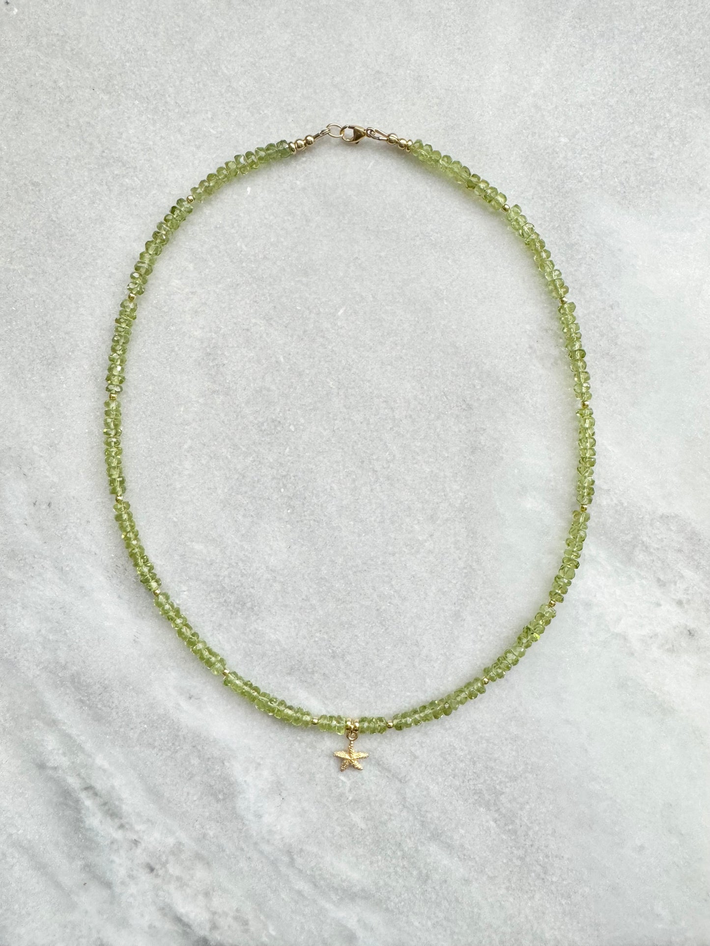 Peridot Starshine Necklace / Gold Vermeil