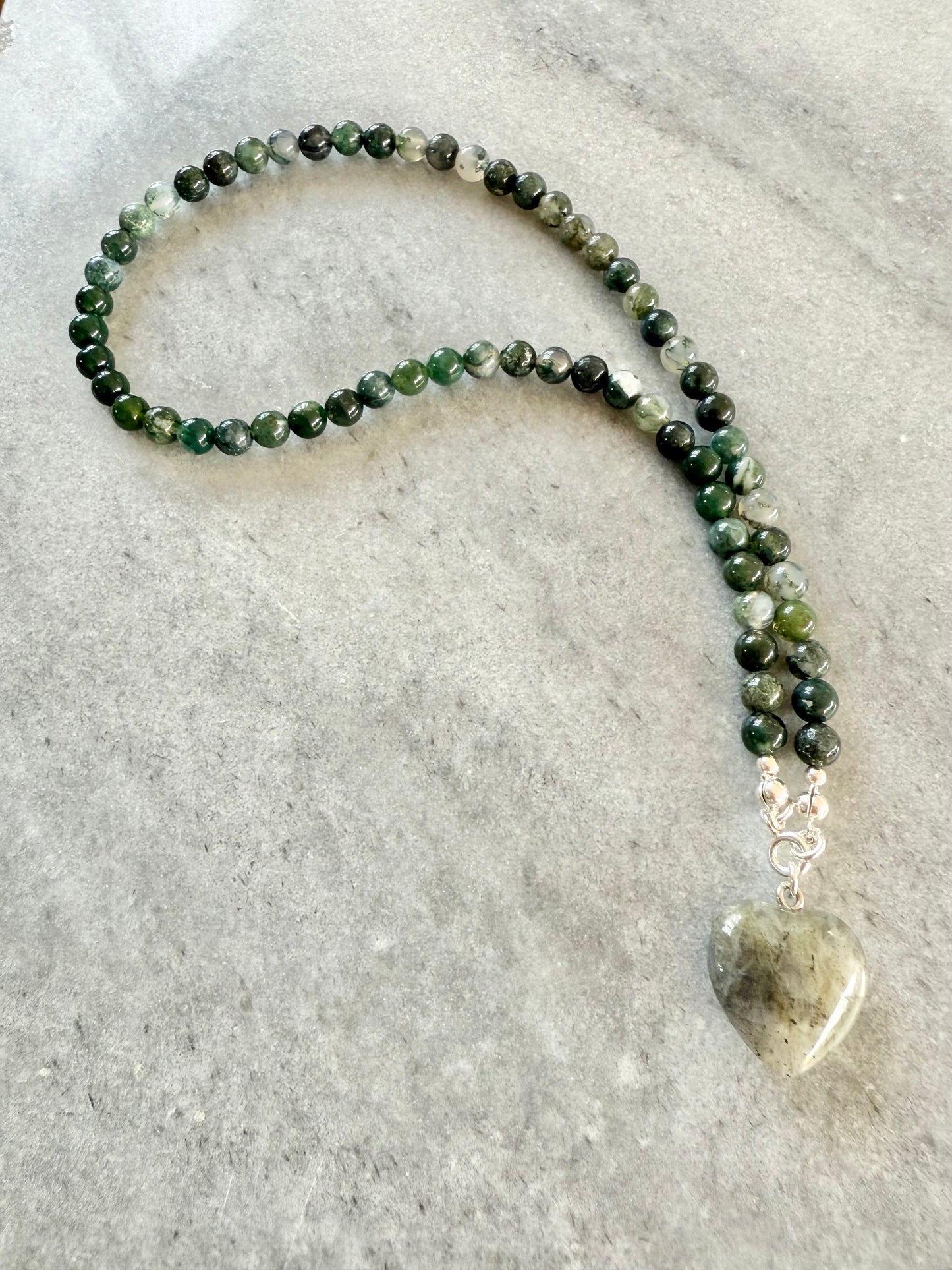 Moss Agate Beaded Necklace