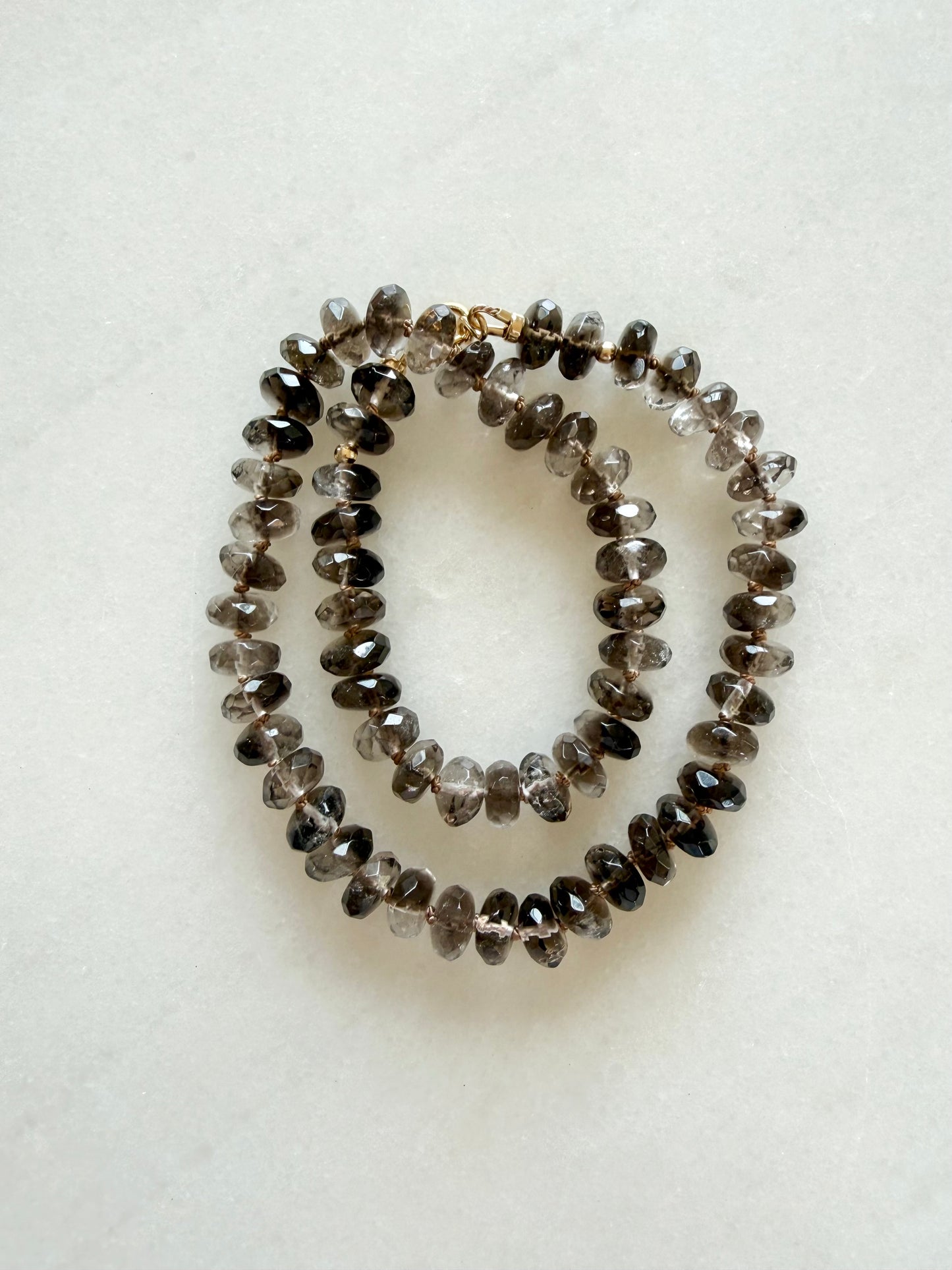 Smoky Quartz Hand Knotted Necklace
