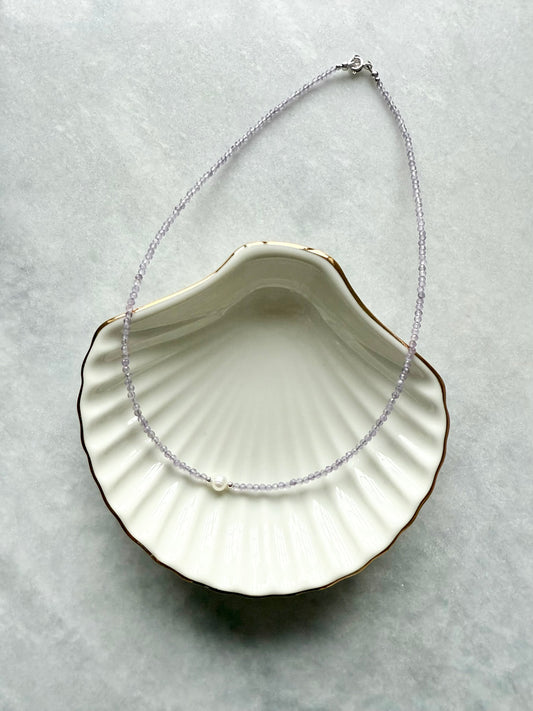 Dainty Amethyst Silver Necklace