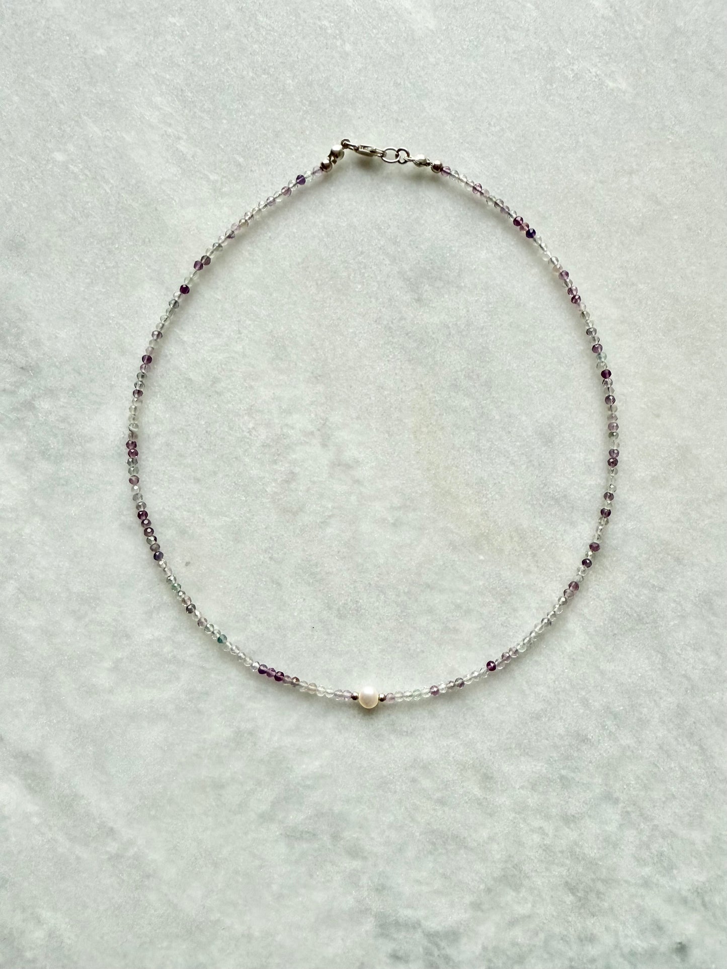 Dainty Fluorite Silver necklace