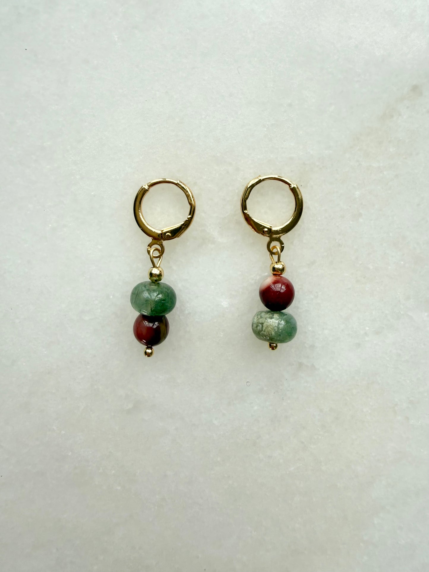 Birthstone Earrings | Natural Gemstone Huggie Hoops