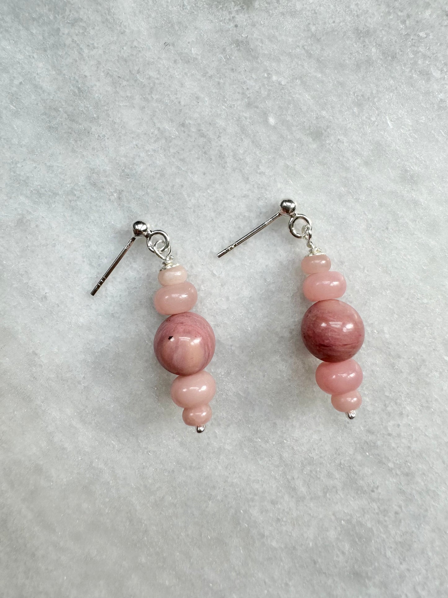 Pink Gemstone Drop Earrings