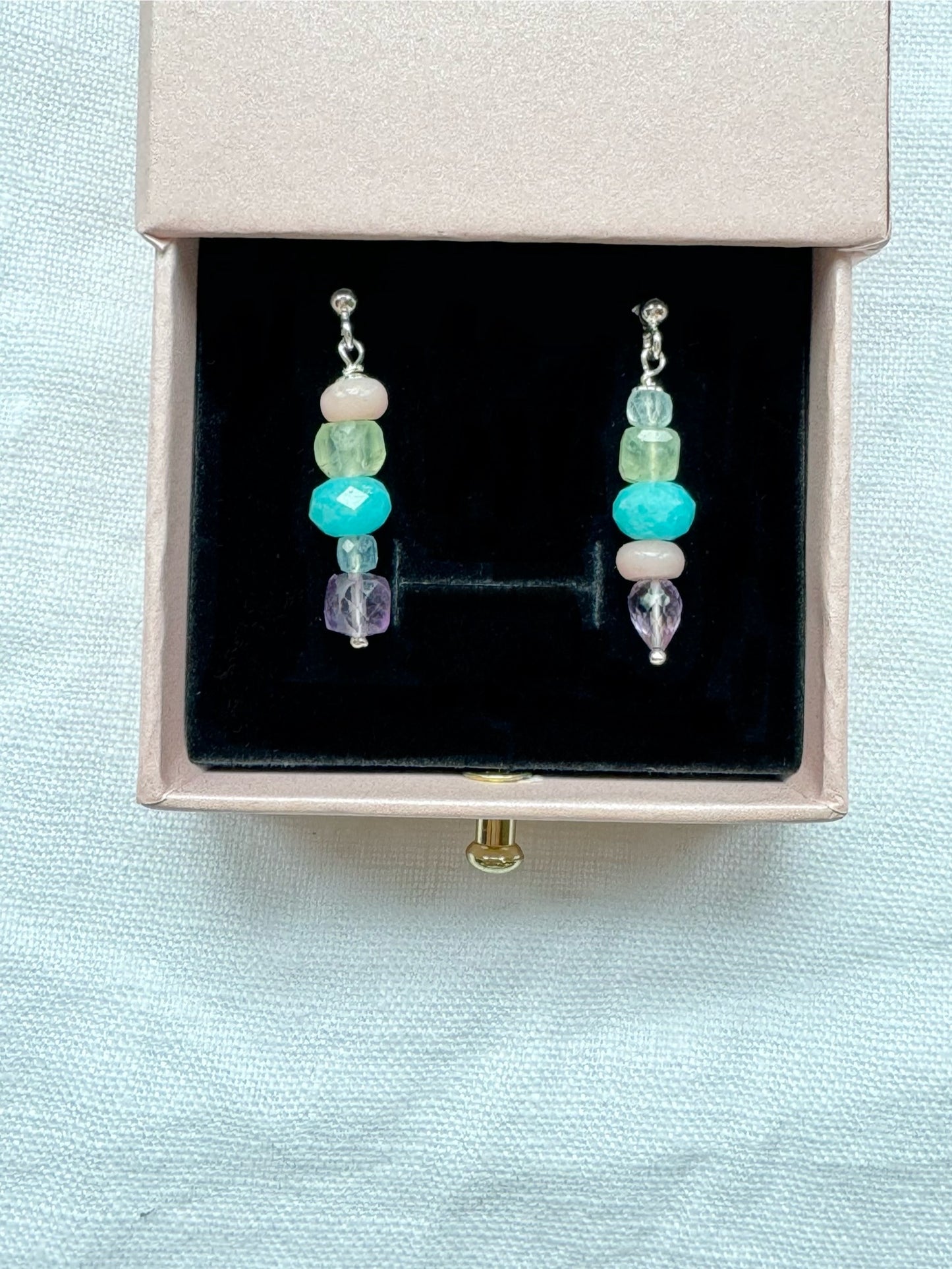 Rainbow Gemstone Drop Earrings