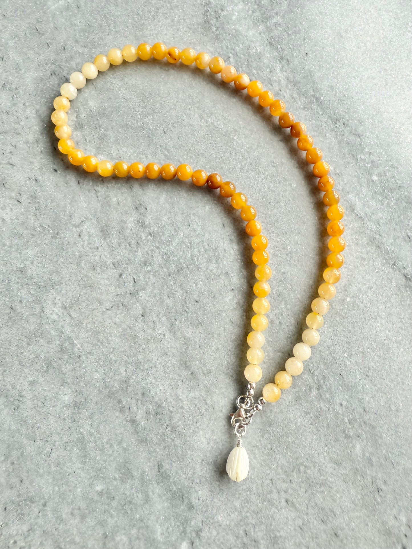 Yellow Quartz Beaded Necklace