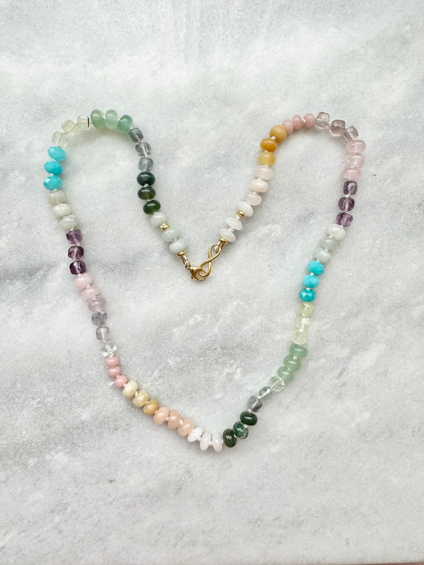 Rainbow Spectrum Hand Knotted Necklace