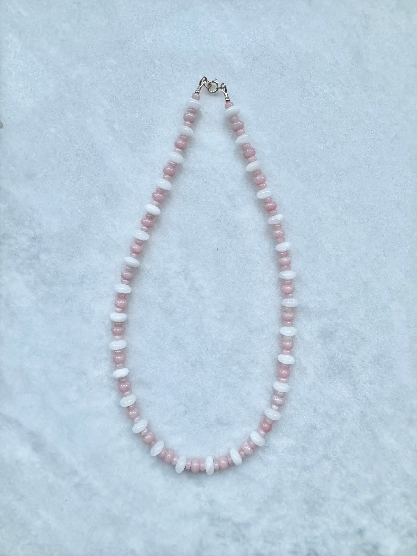 Pink Opal & Jade Necklace