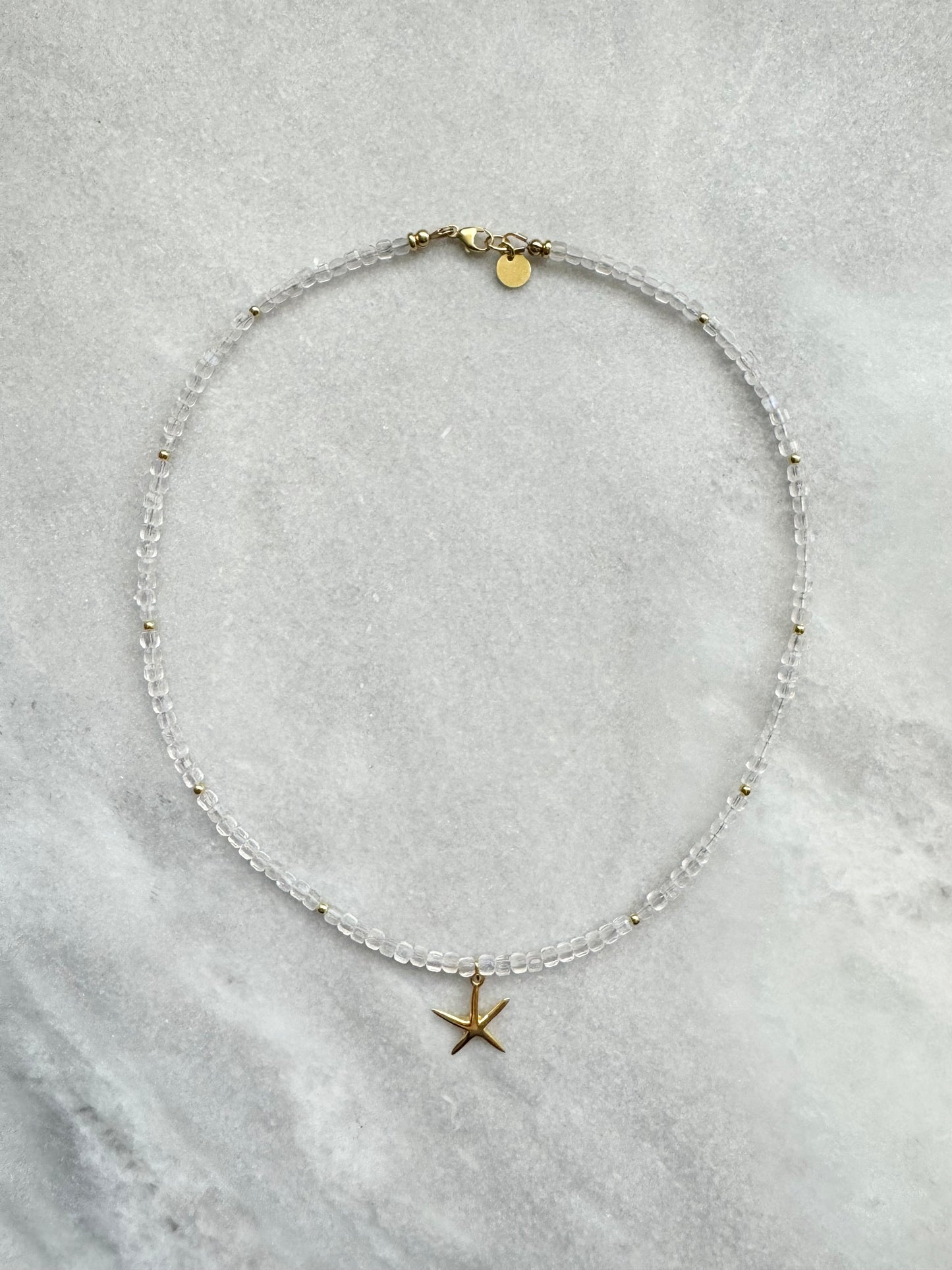 Moonstone Ocean Sparkle Necklace / Gold Vermeil