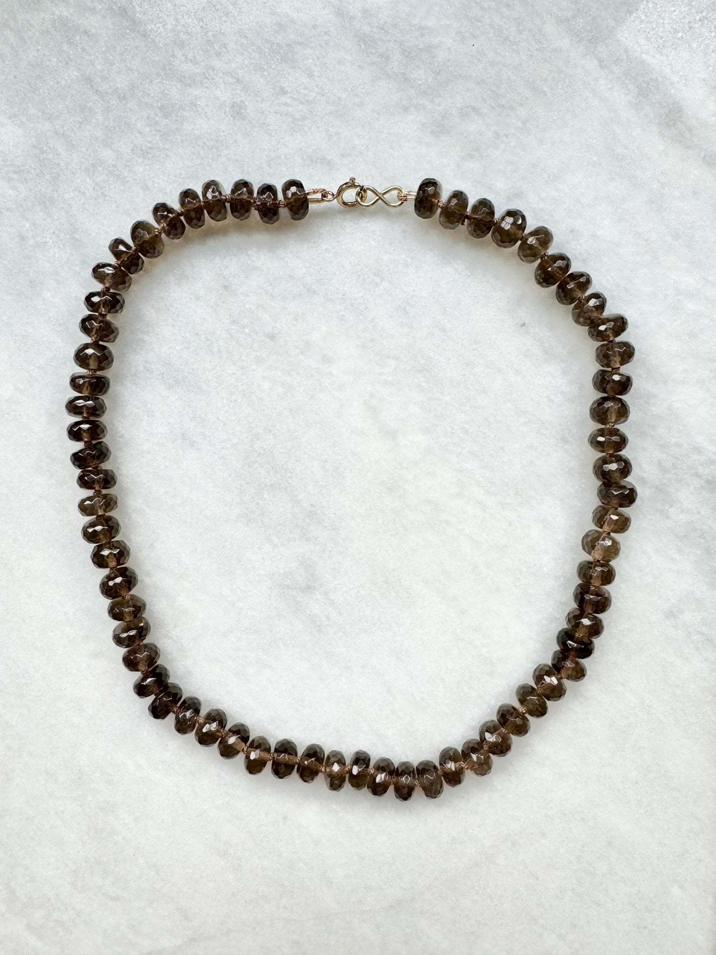 Smoky Quartz Hand Knotted Necklace