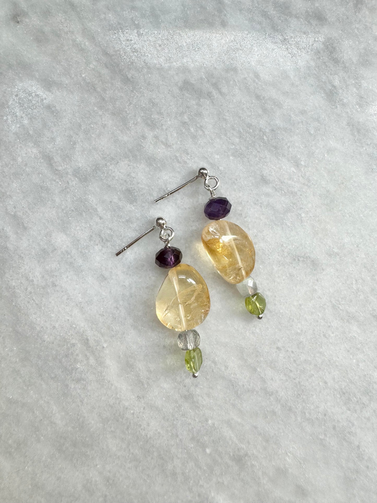 Citrine Gemstone Drop Earrings