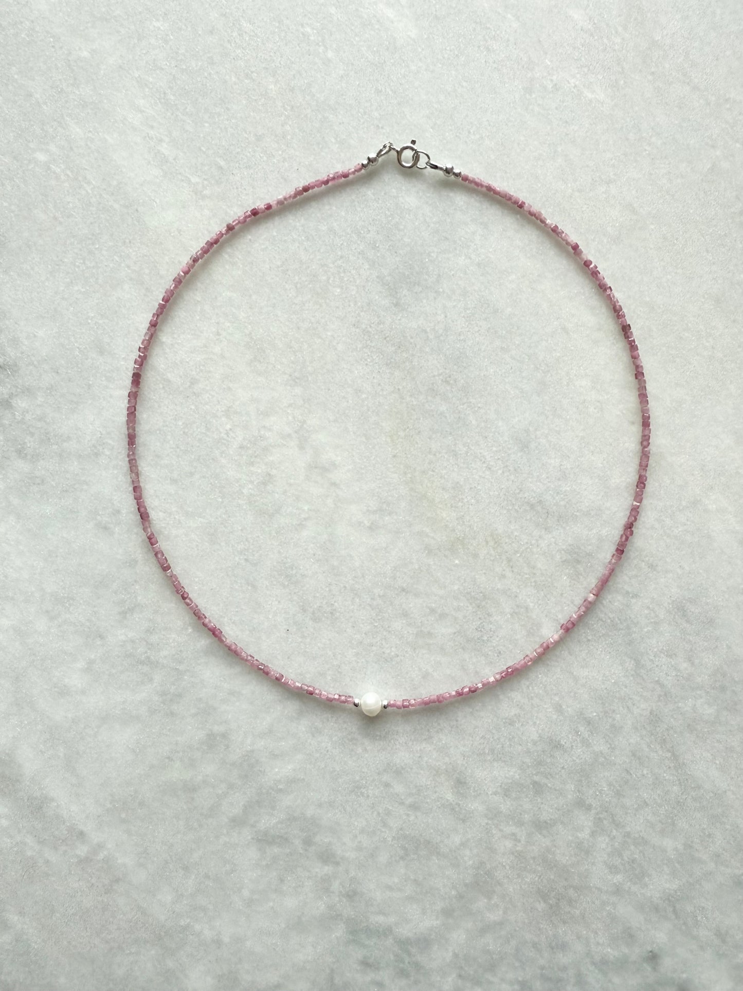 Dainty Pink Tourmaline Necklace