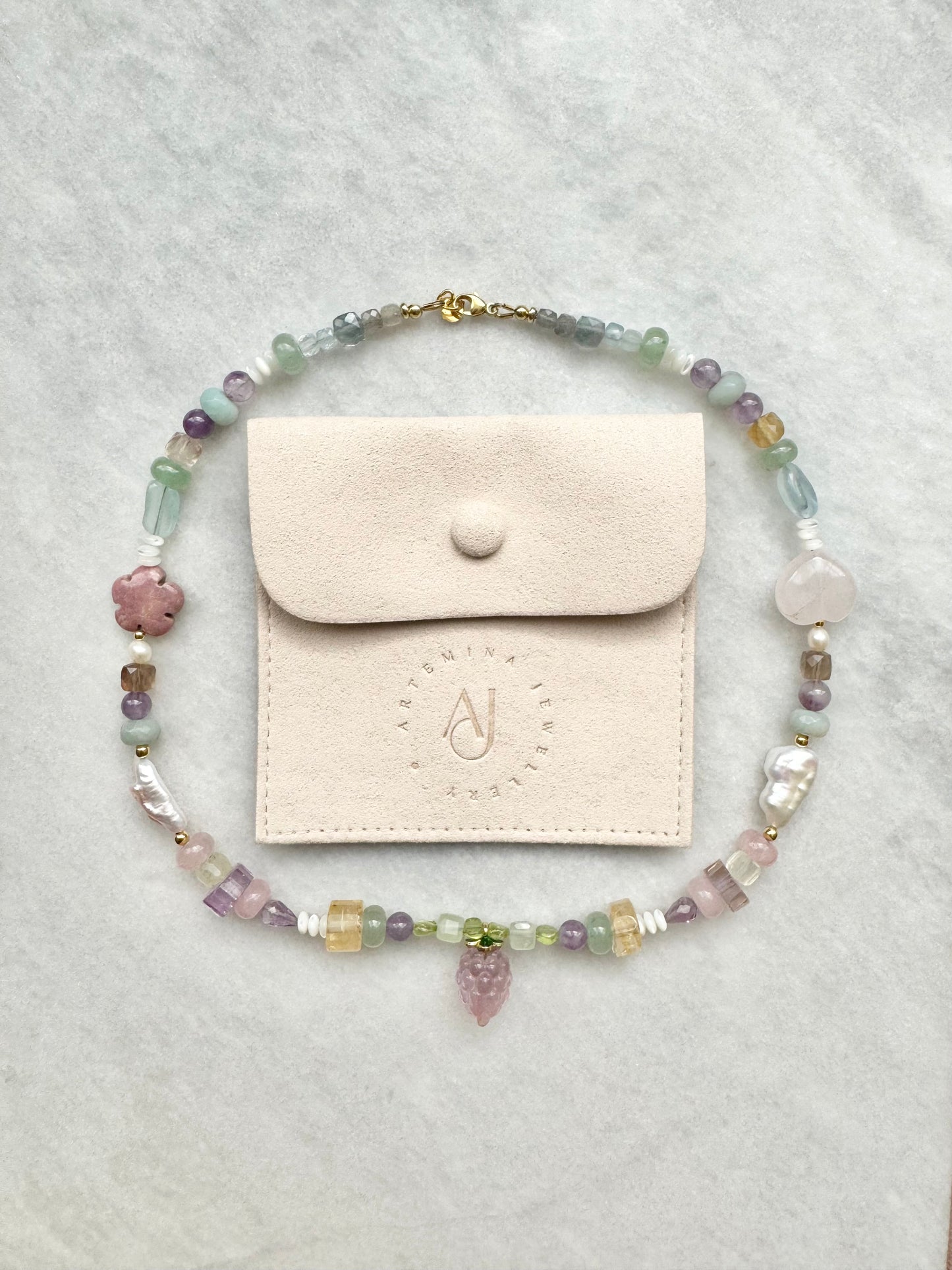 Rainbow Gemstone Tutti Frutti Necklace