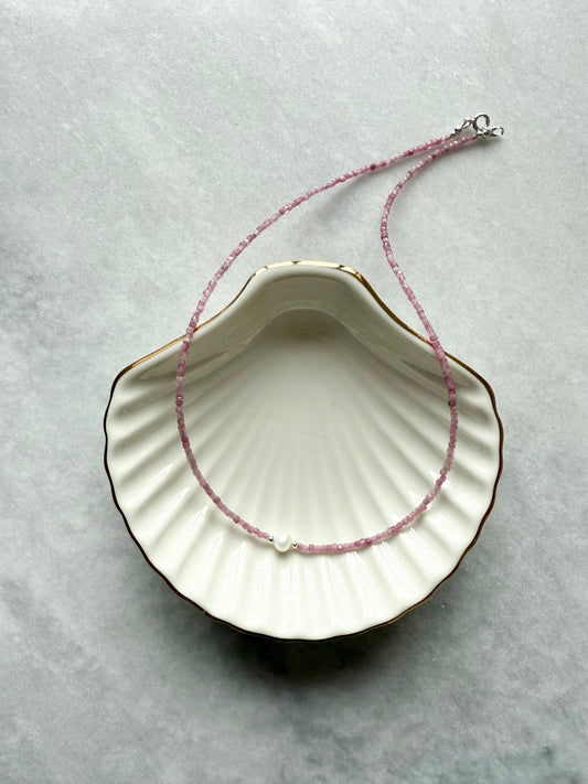 Dainty Pink Tourmaline Necklace