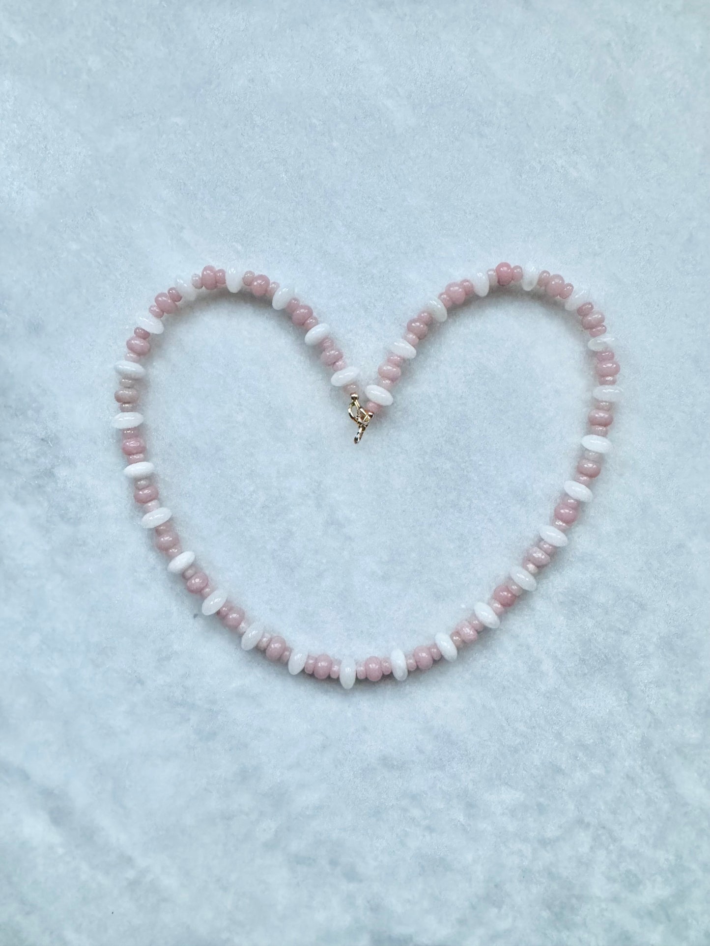 Pink Opal & Jade Necklace