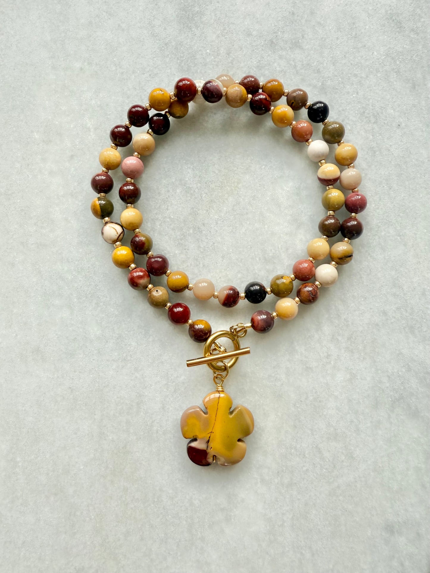 Mookaite Jasper Flower Power Boho Necklace