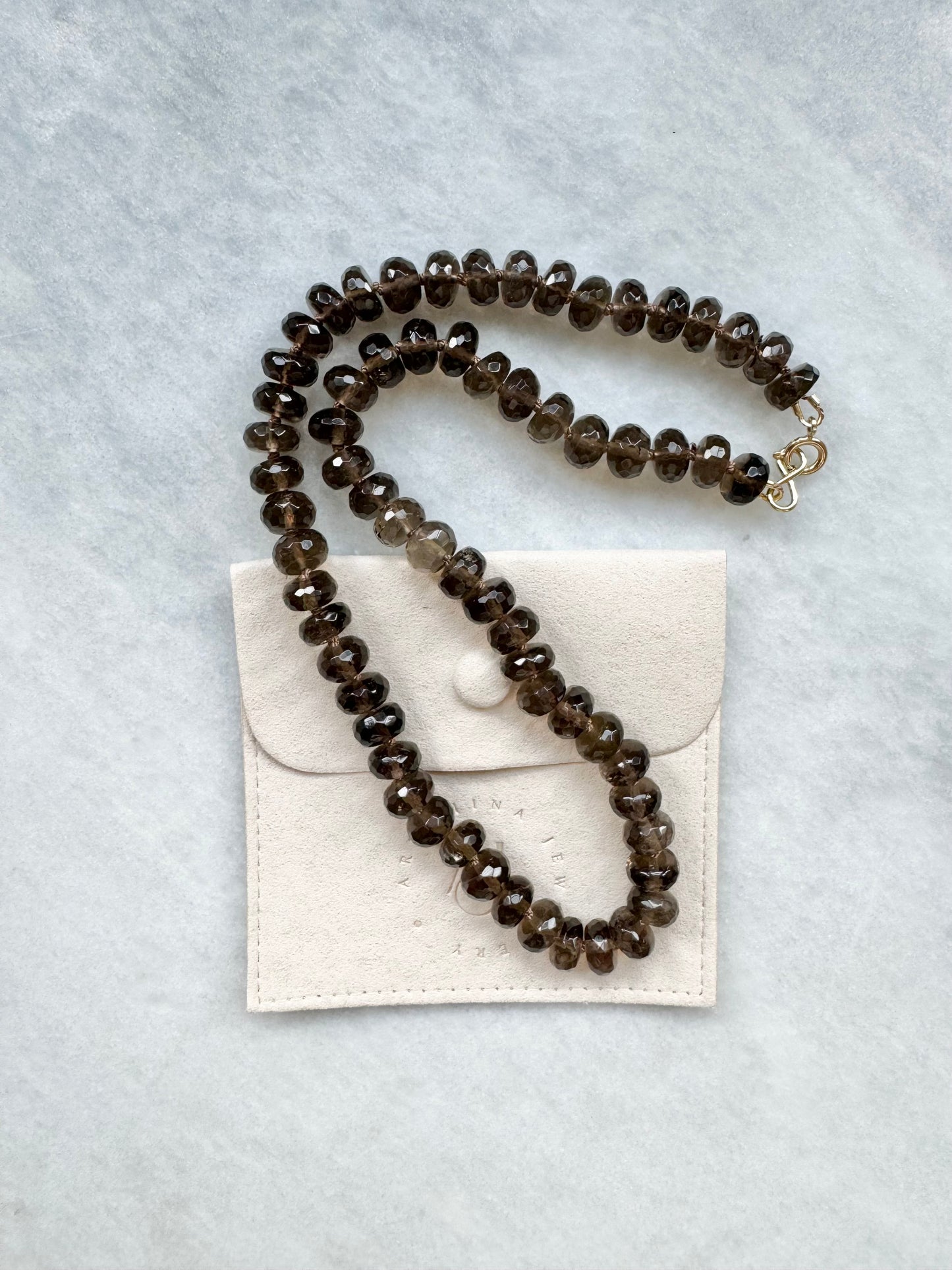 Smoky Quartz Hand Knotted Necklace