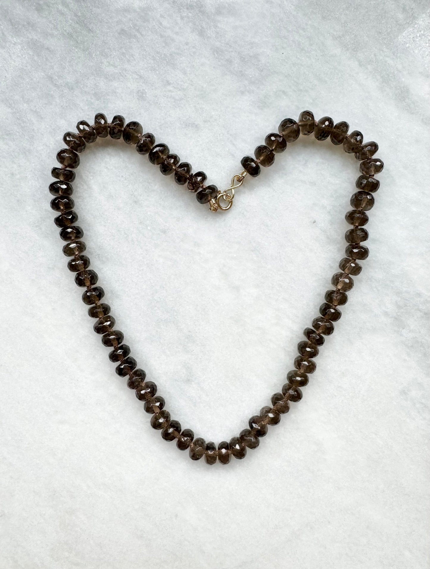 Smoky Quartz Hand Knotted Necklace