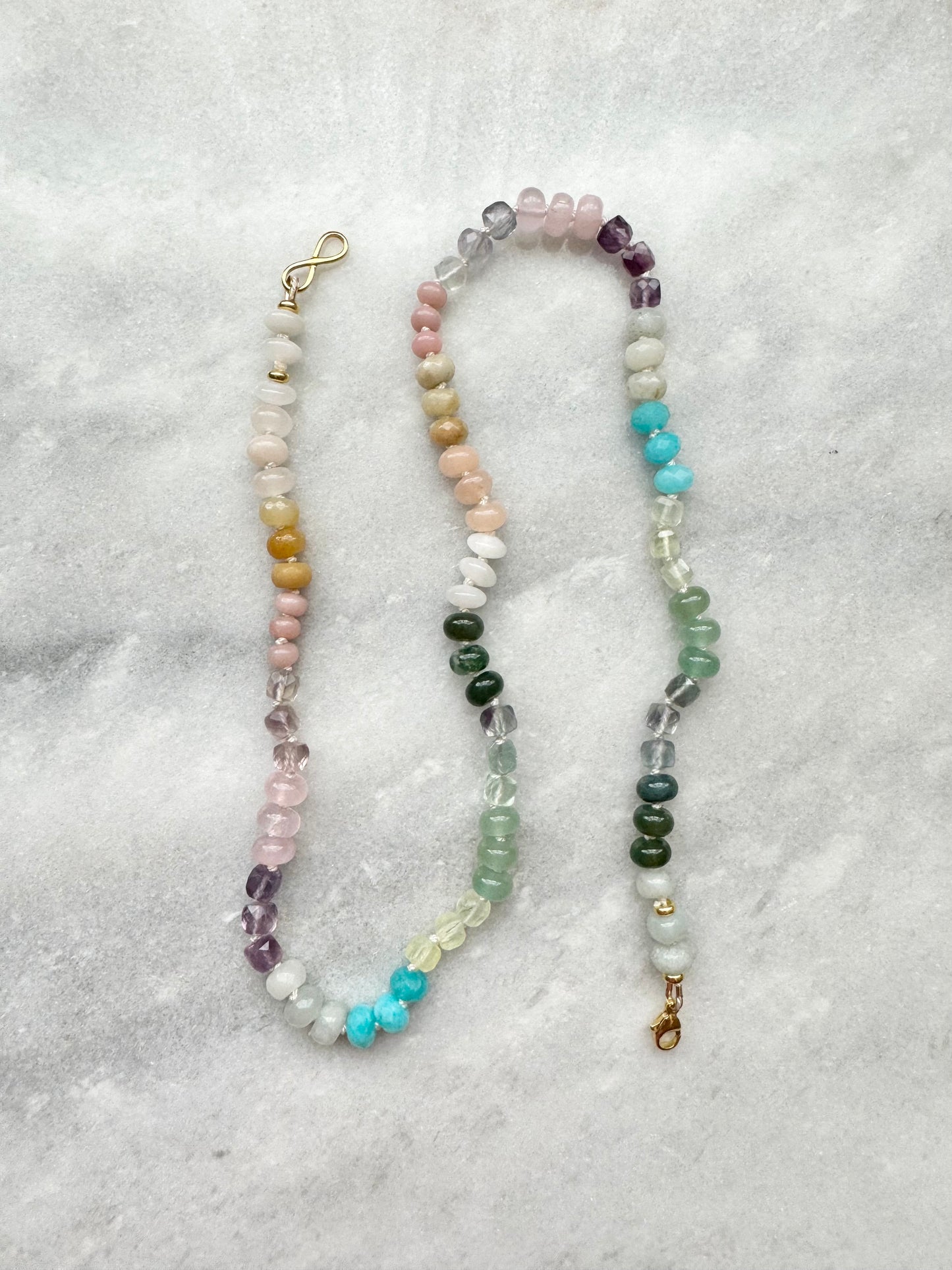 Rainbow Spectrum Hand Knotted Necklace