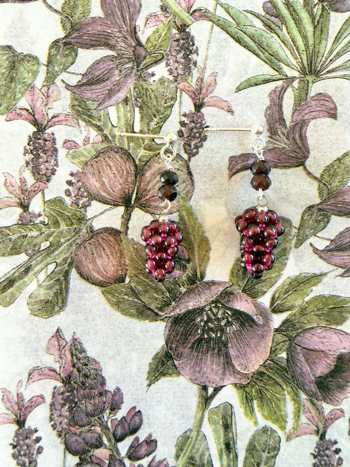 Garnet Grape Earrings