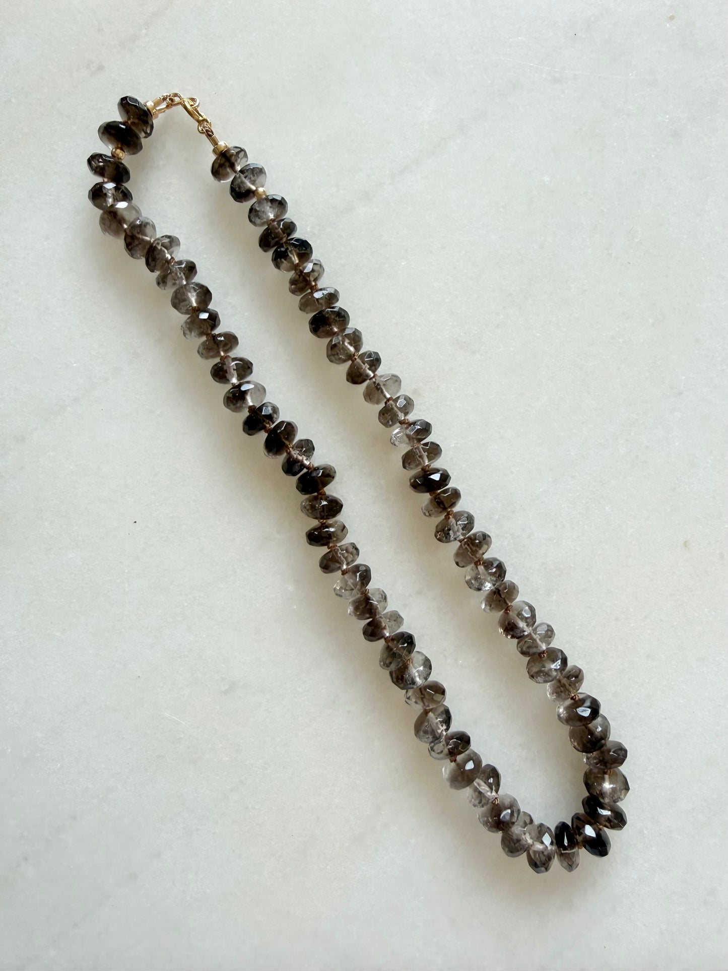 Smoky Quartz Hand Knotted Necklace