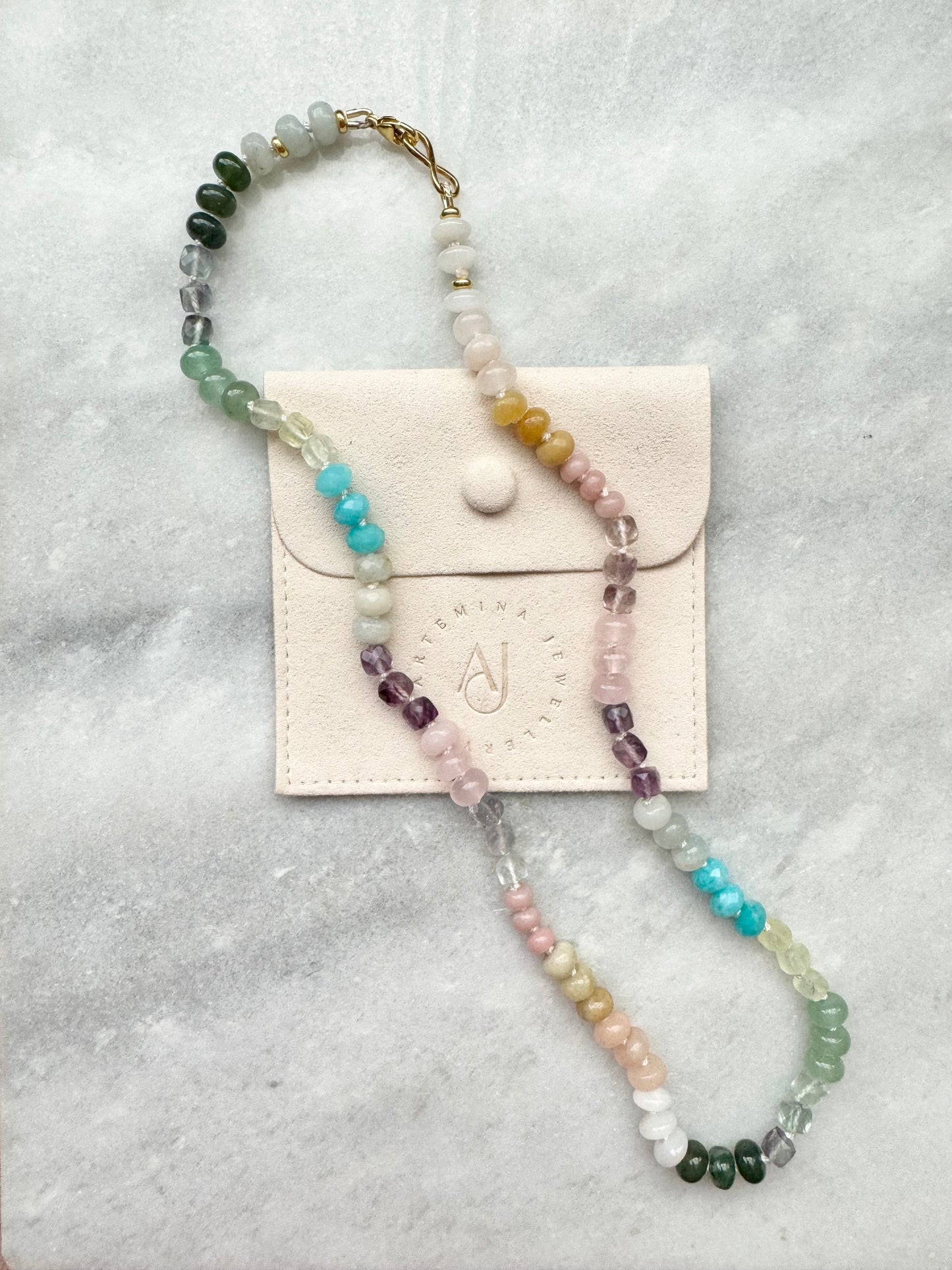 Rainbow Spectrum Hand Knotted Necklace