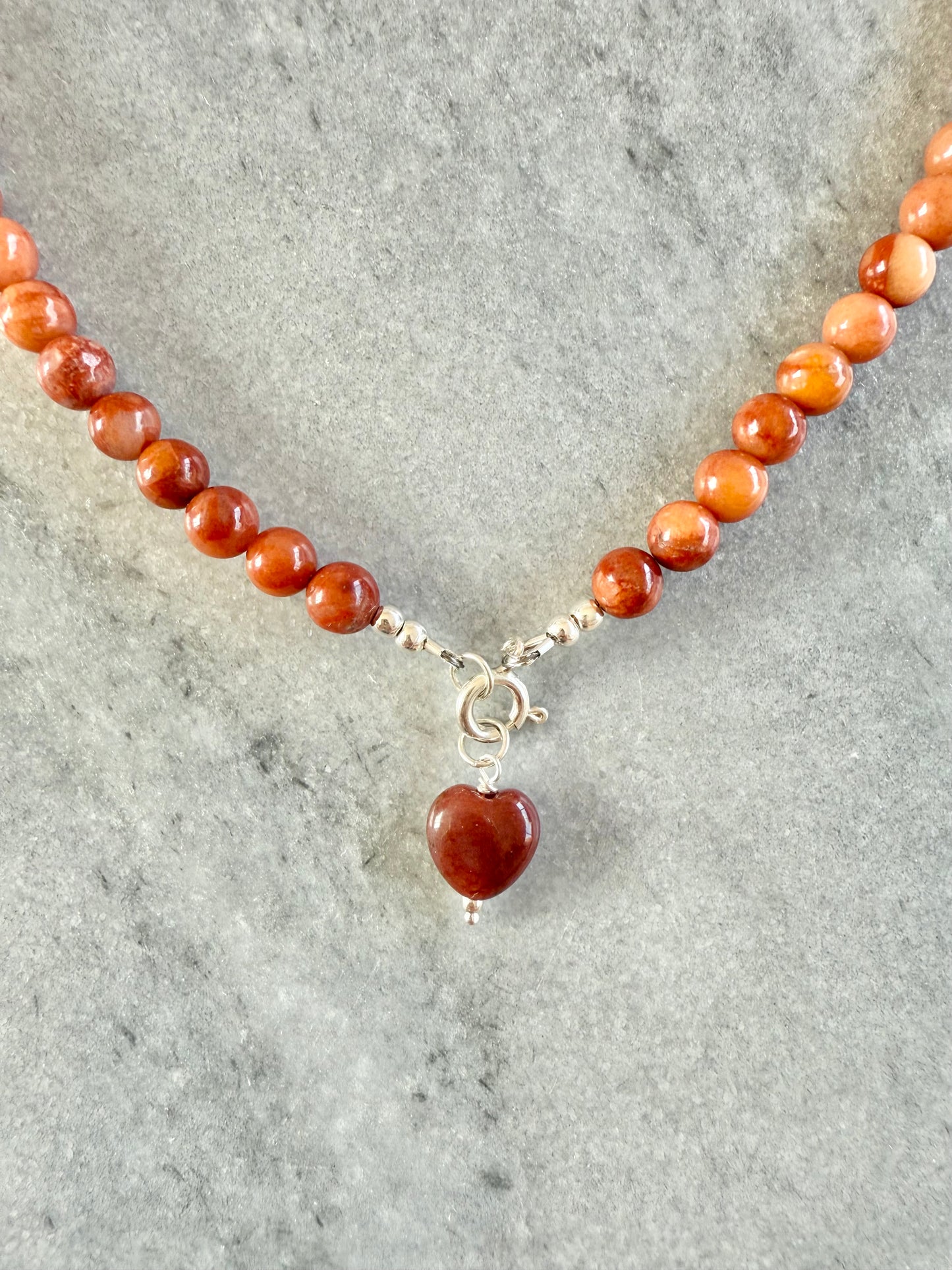 Red Aventurine Beaded Necklace