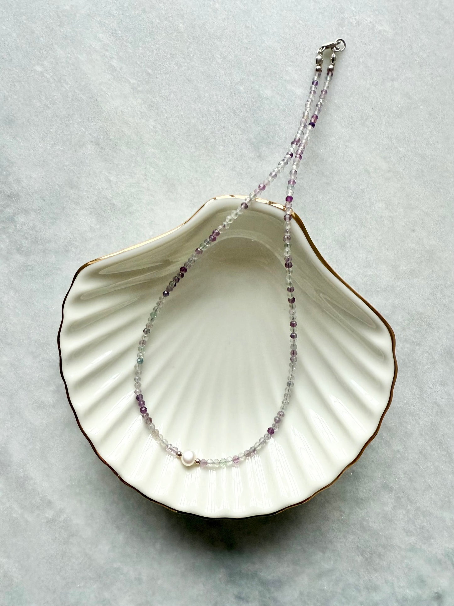 Dainty Fluorite Silver necklace