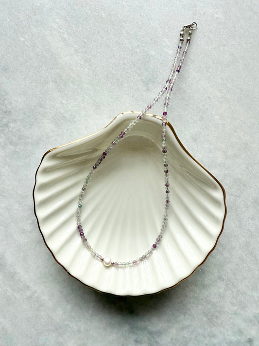 Dainty Fluorite Silver necklace