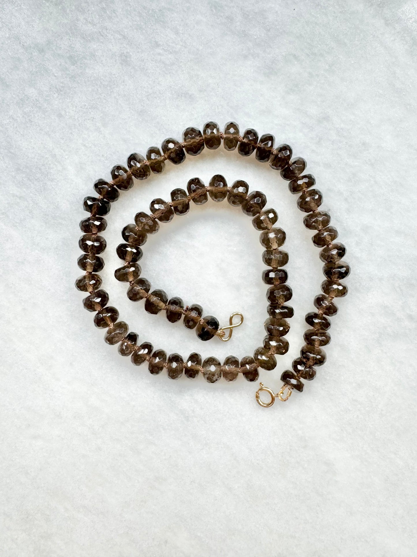 Smoky Quartz Hand Knotted Necklace