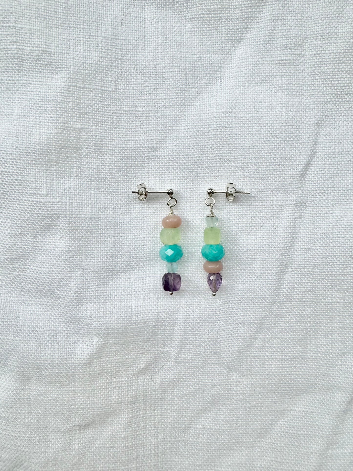 Rainbow Gemstone Drop Earrings