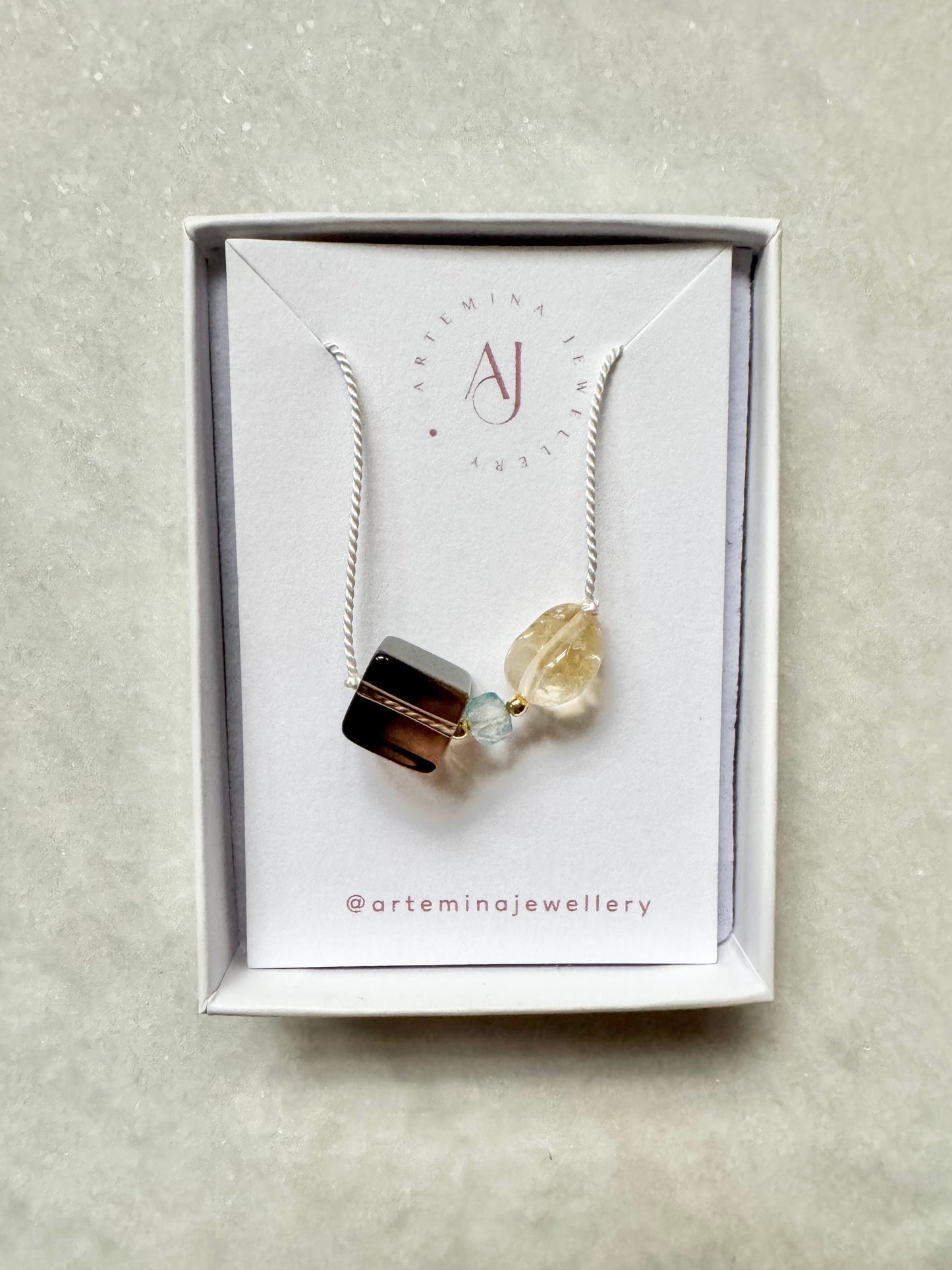 Smoky Quartz & Citrine Pendant Necklace - November Birthstone