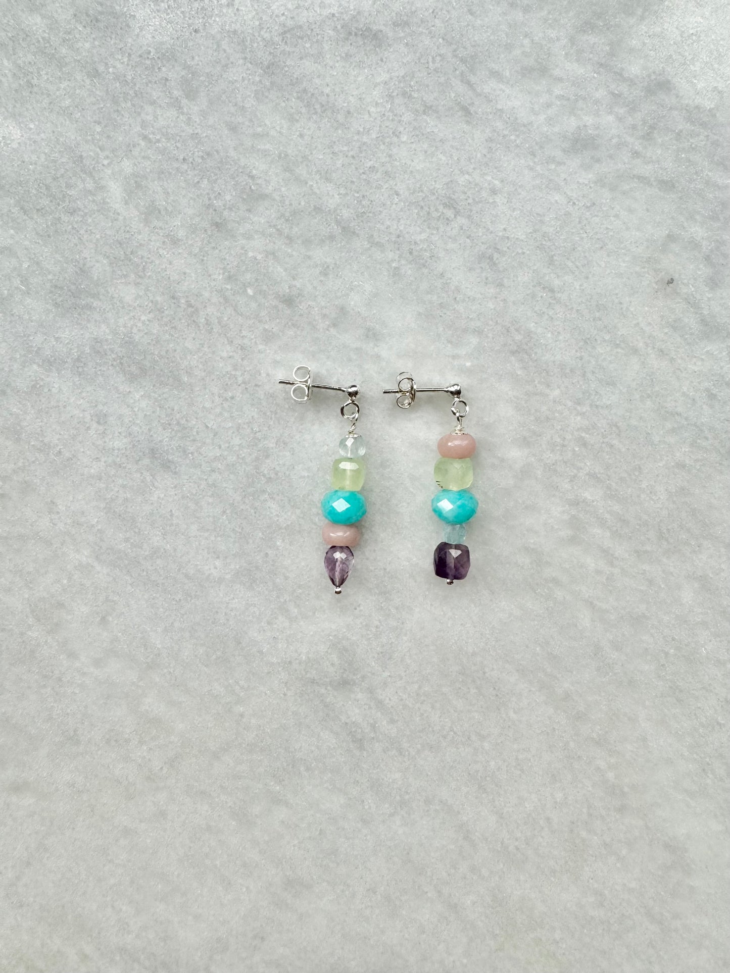 Rainbow Gemstone Drop Earrings