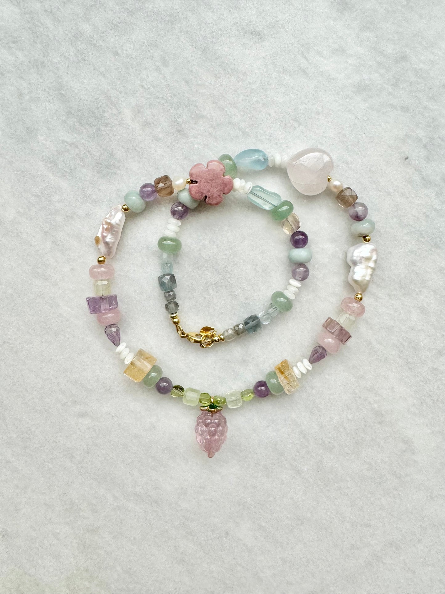 Rainbow Gemstone Tutti Frutti Necklace