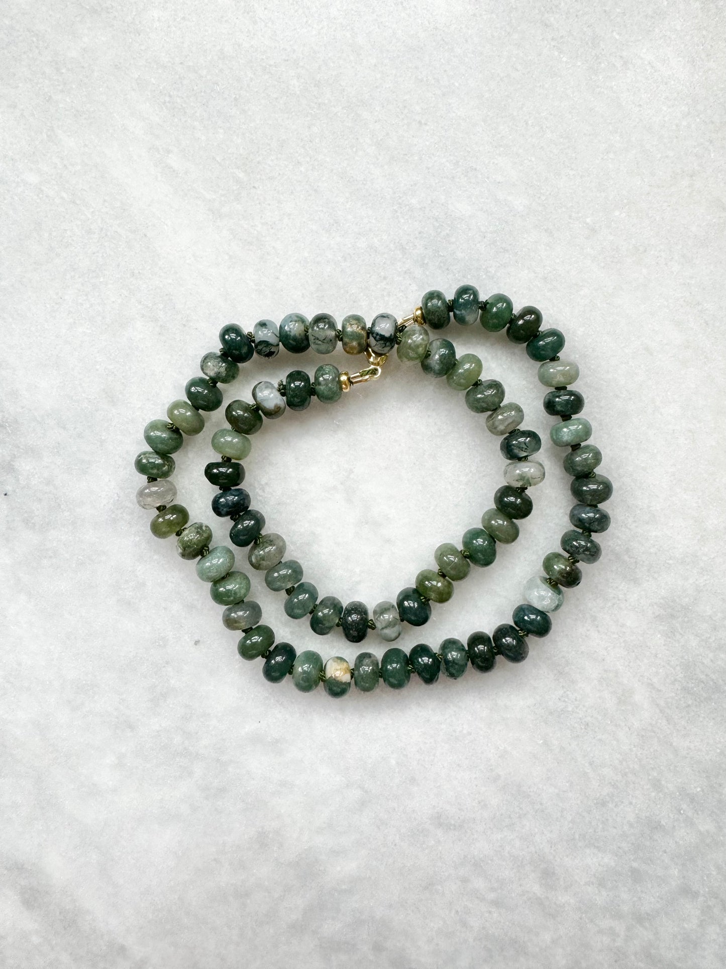 Moss Agate Hand Knotted Necklace