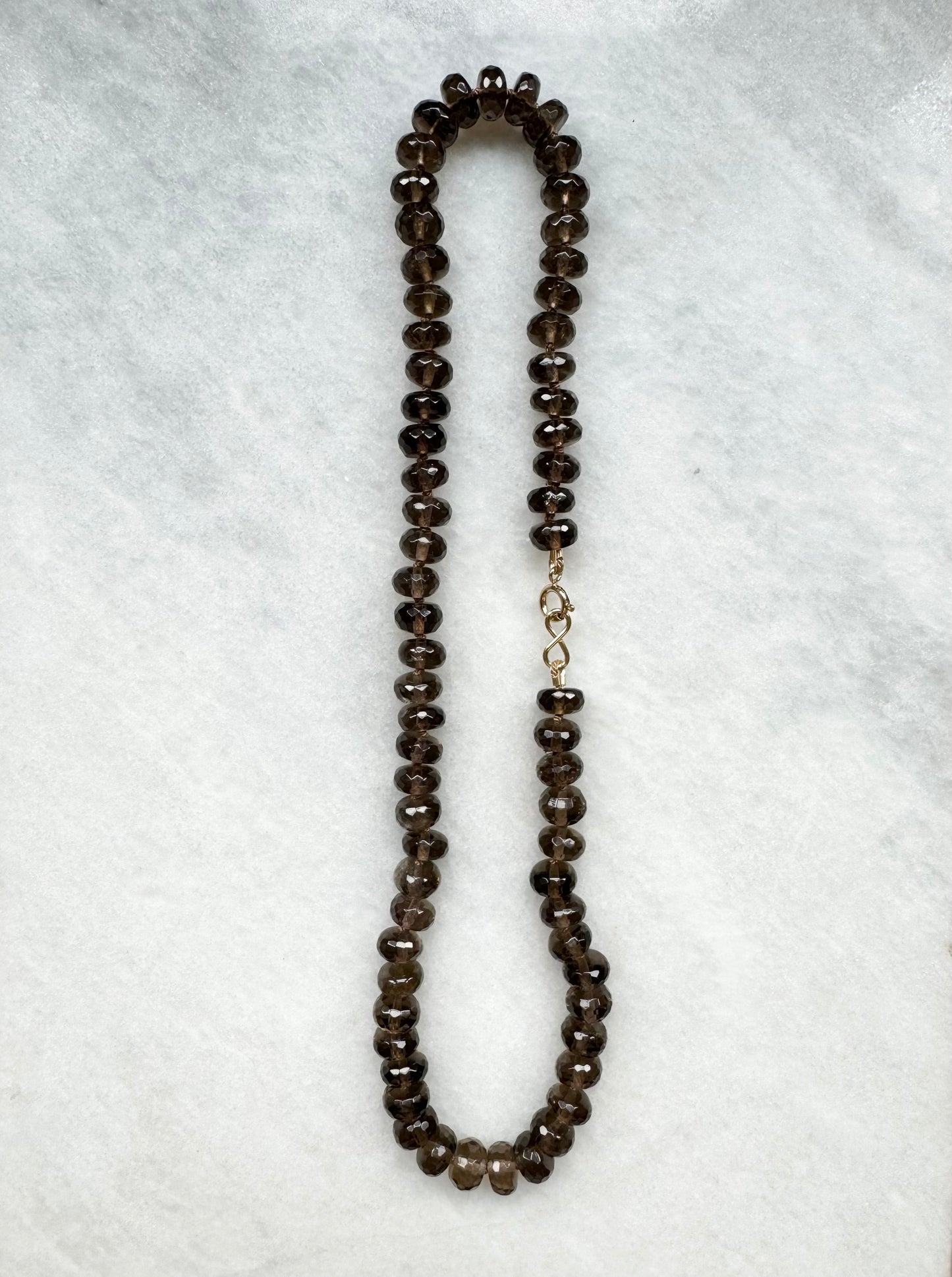 Smoky Quartz Hand Knotted Necklace