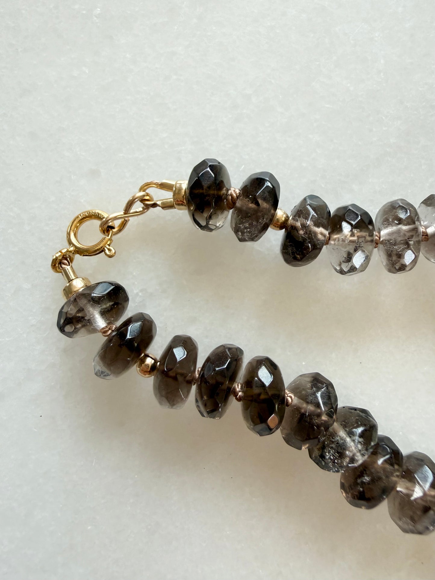 Smoky Quartz Hand Knotted Necklace