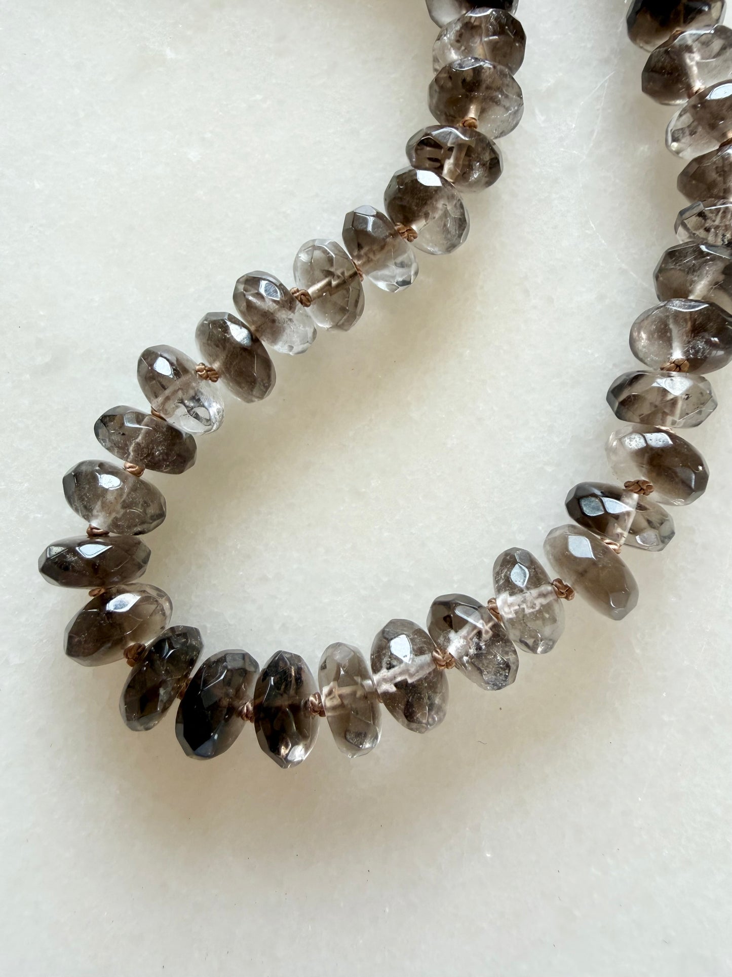 Smoky Quartz Hand Knotted Necklace