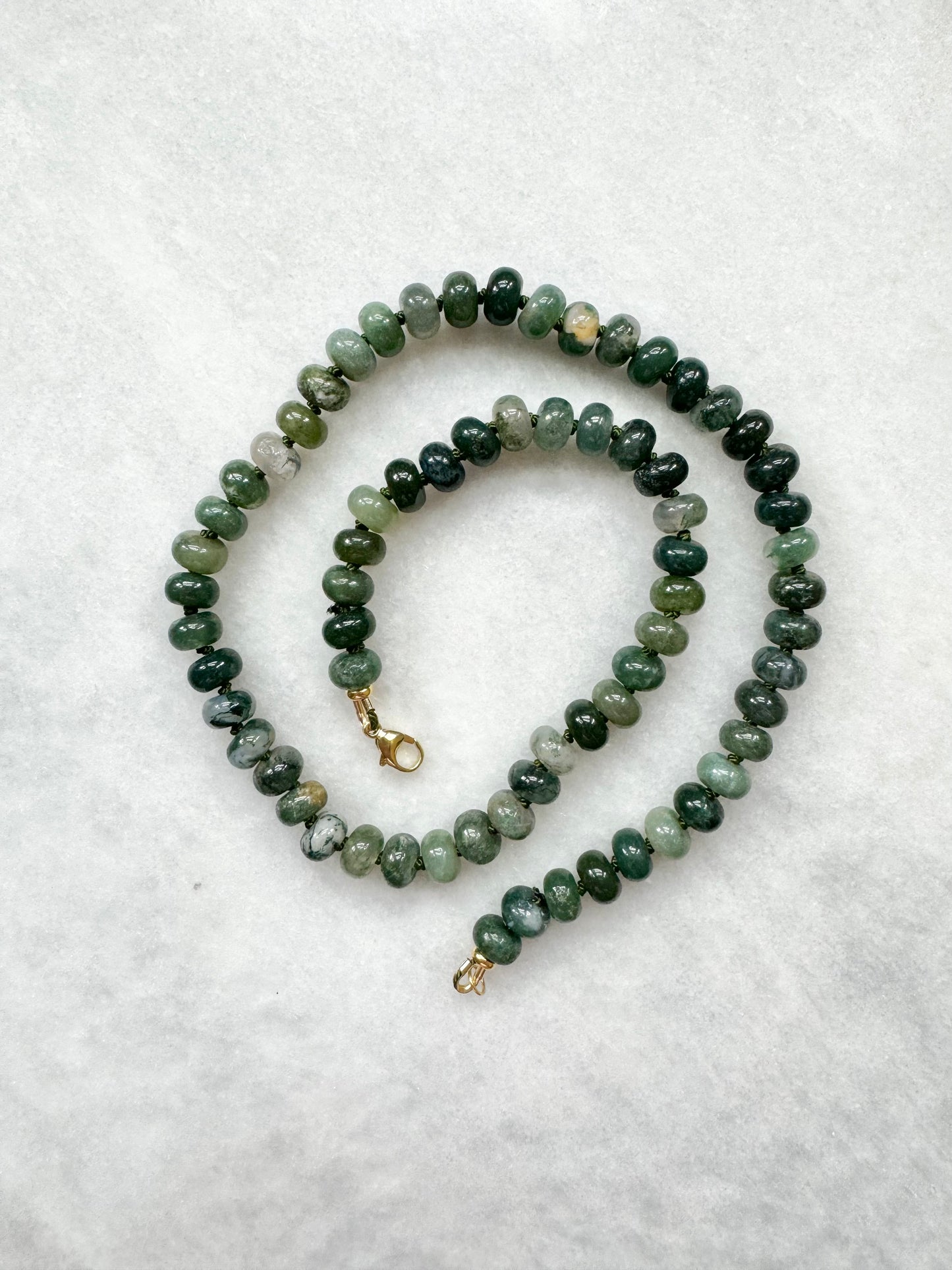 Moss Agate Hand Knotted Necklace