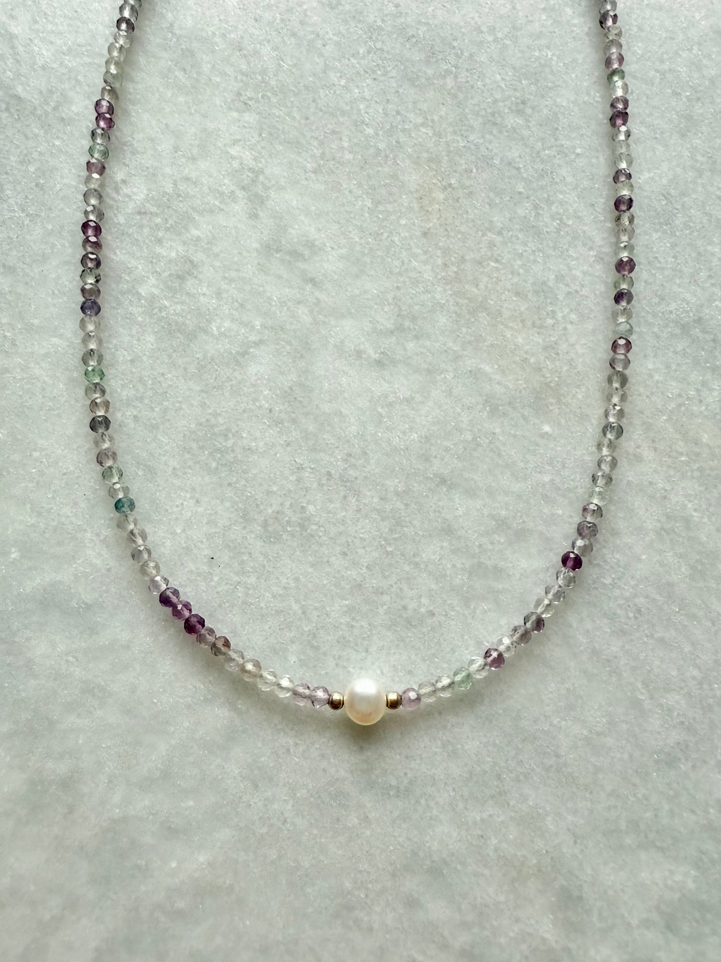 Dainty Fluorite Silver necklace