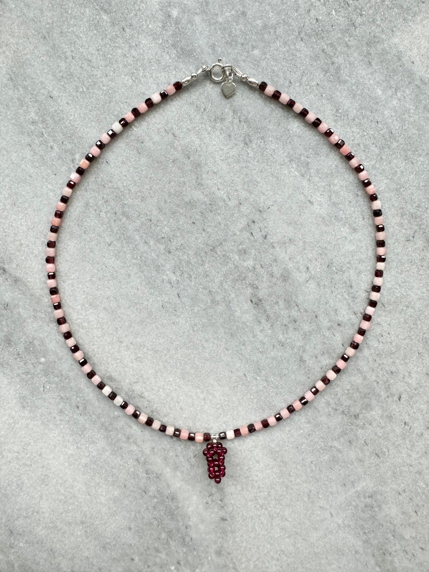 Garnet & Pink Opal Fruit Necklace