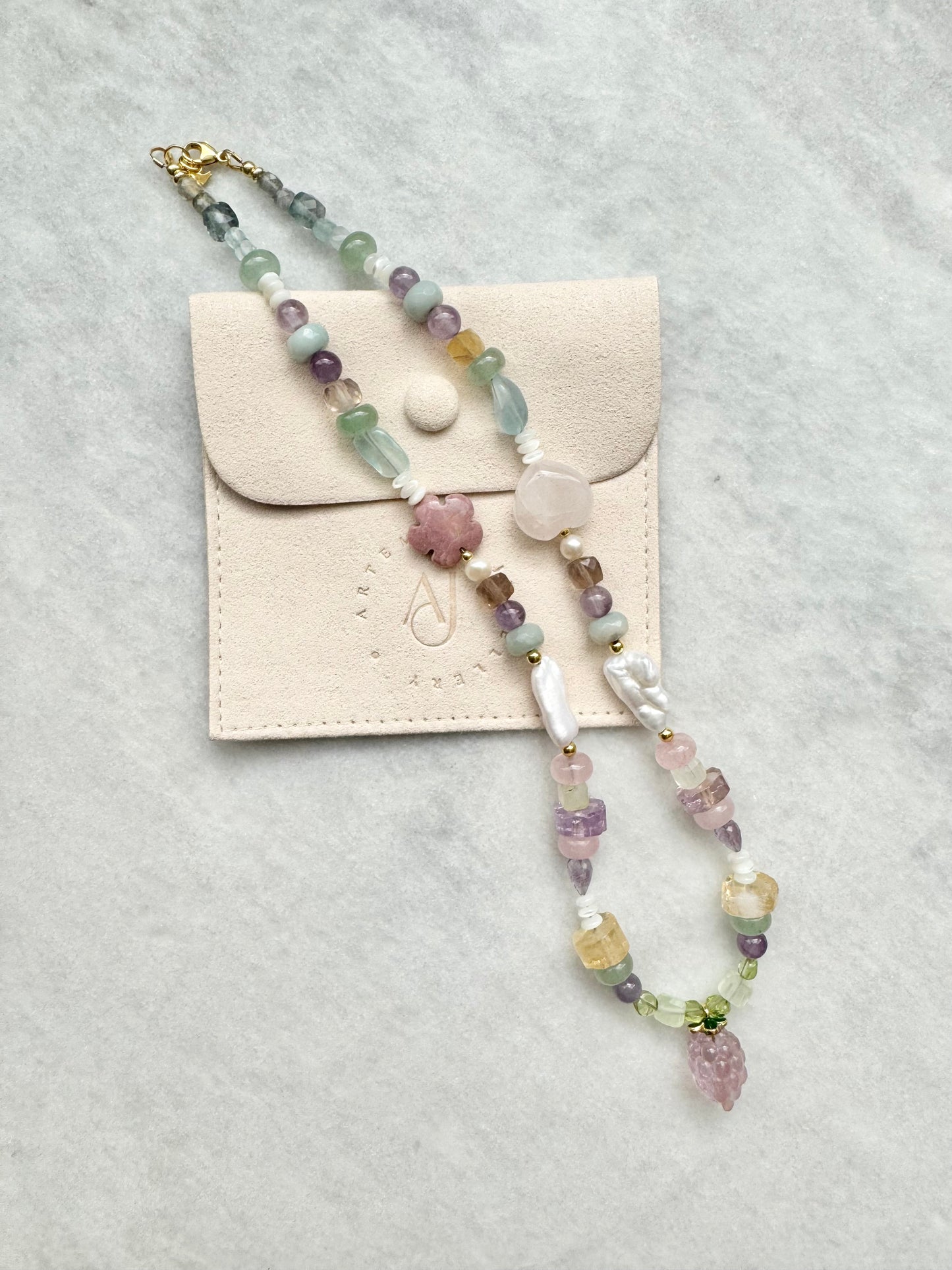 Rainbow Gemstone Tutti Frutti Necklace