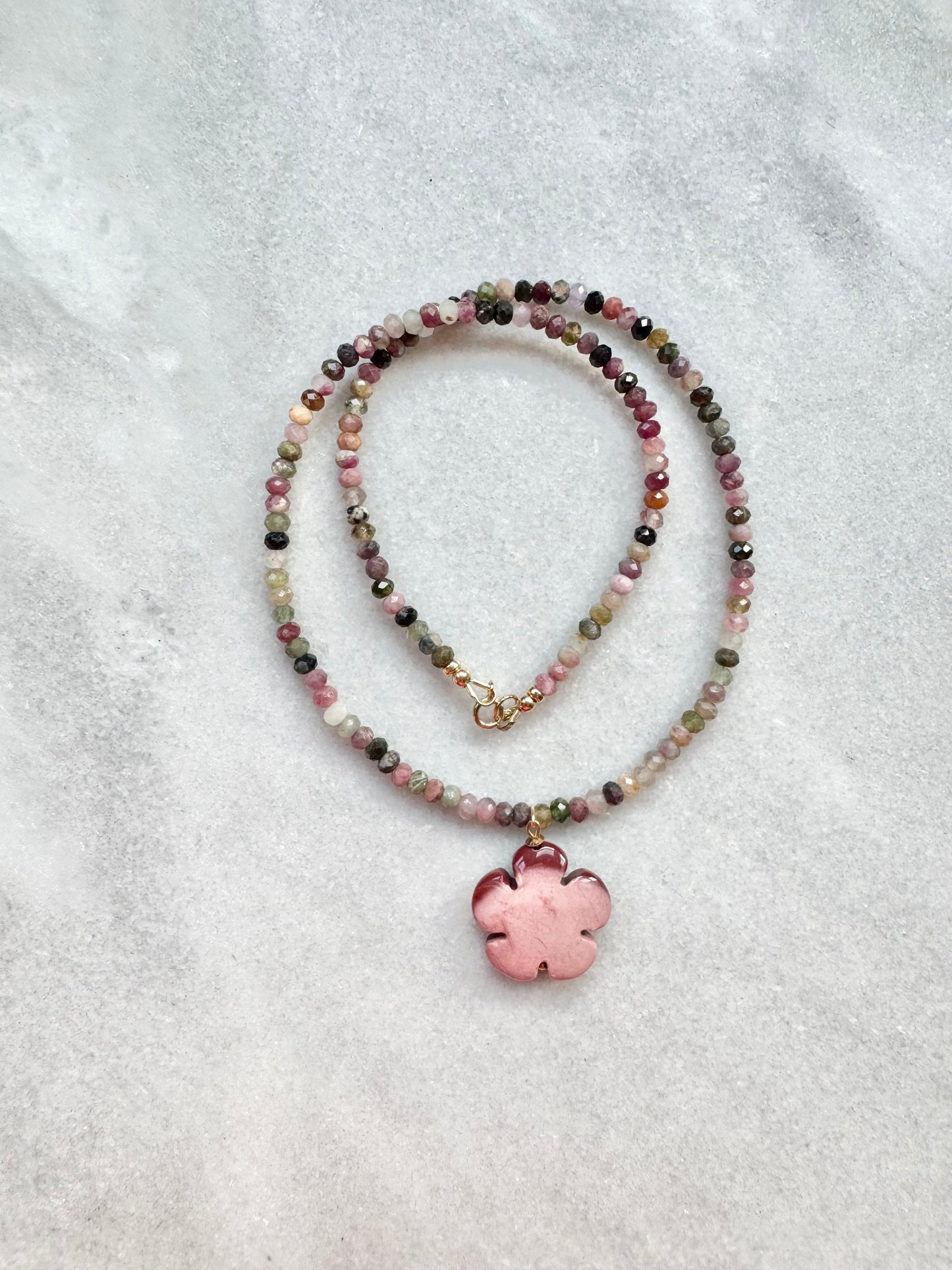 Tourmaline Flower Necklace