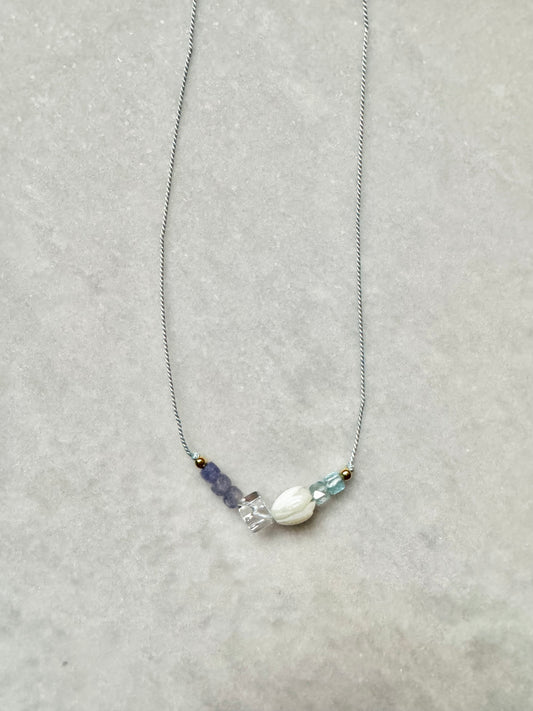 Blue Topaz & Tanzanite Pendant Necklace - December Birthstone