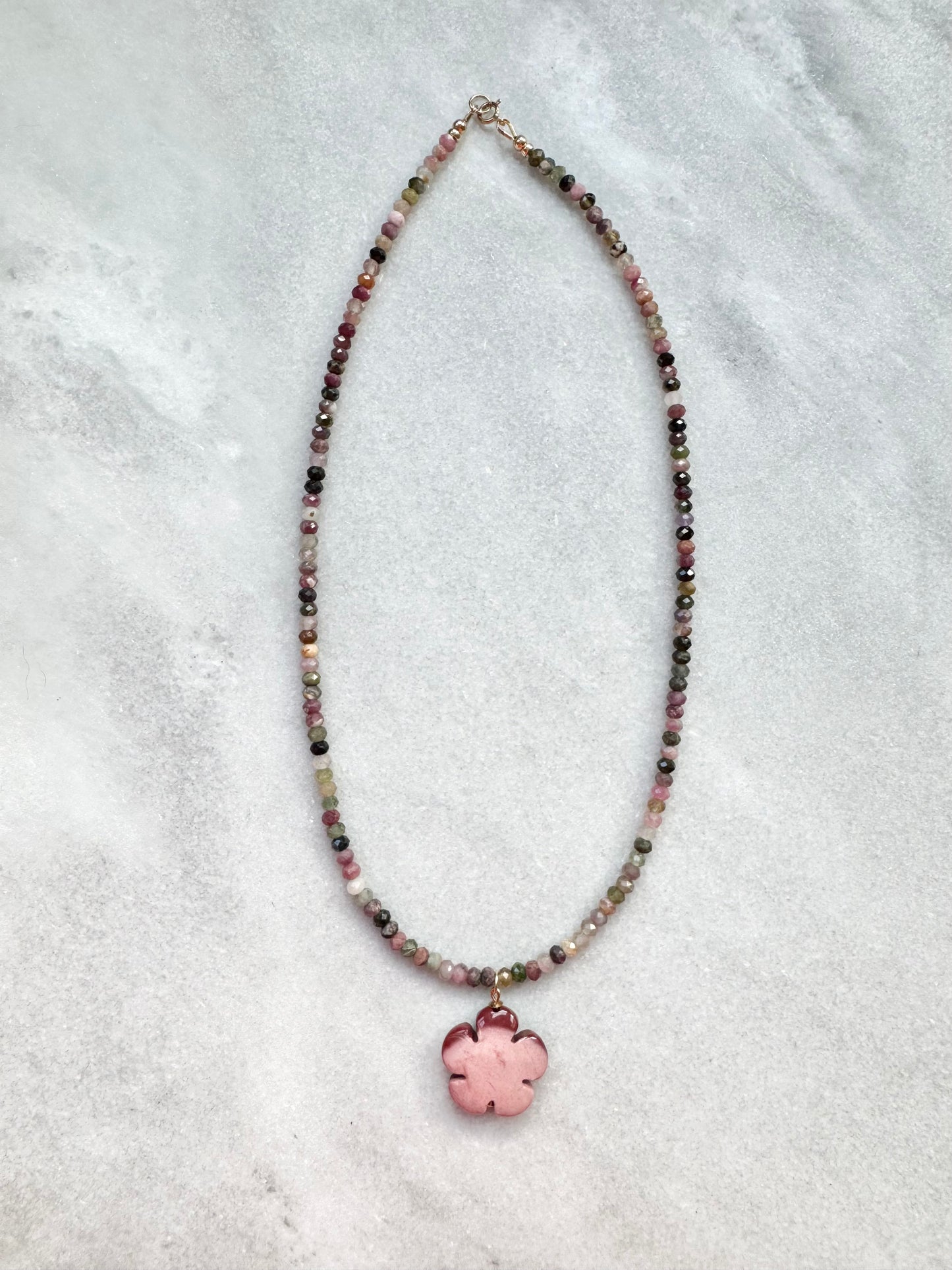 Tourmaline Flower Necklace