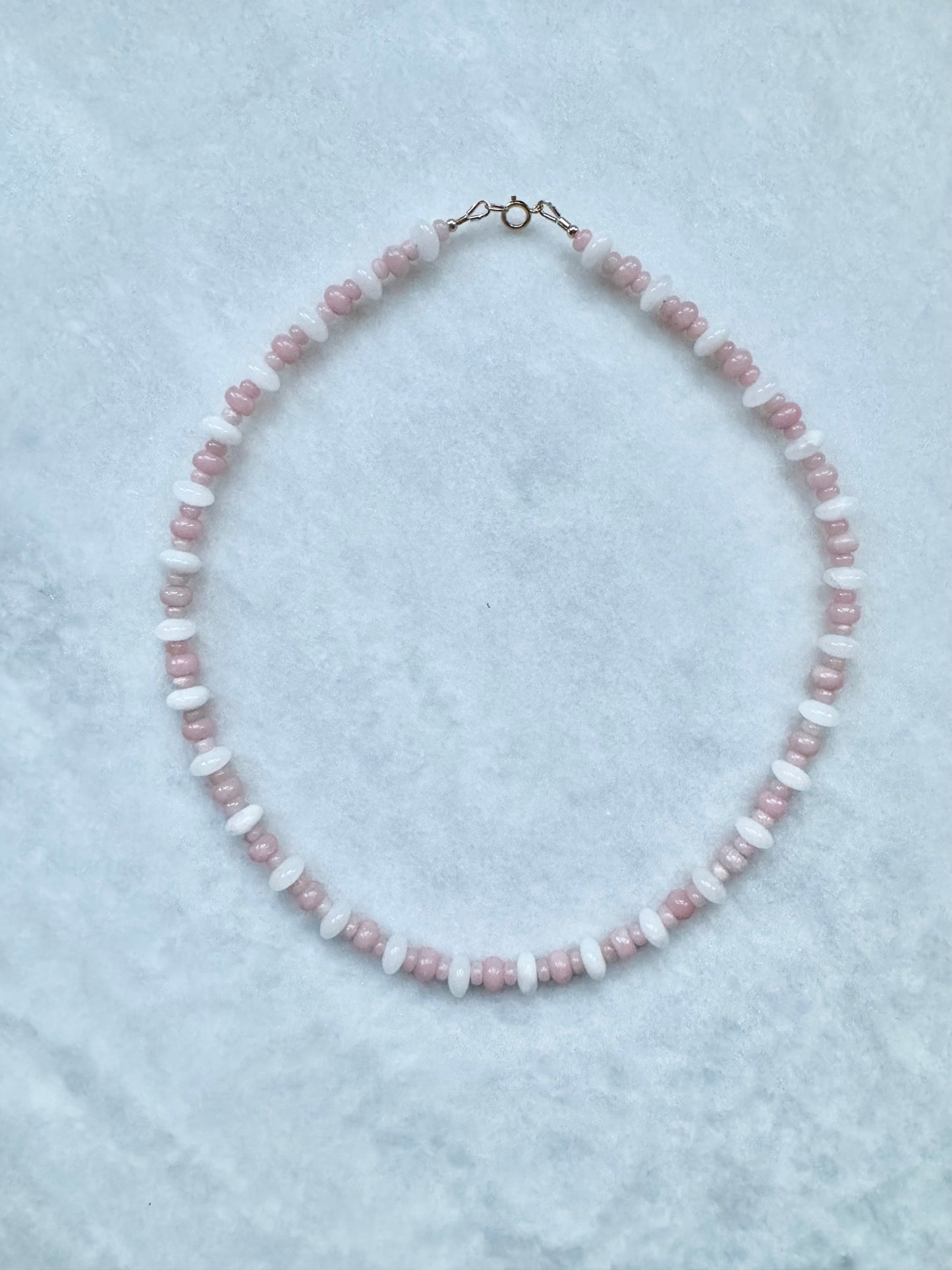 Pink Opal & Jade Necklace