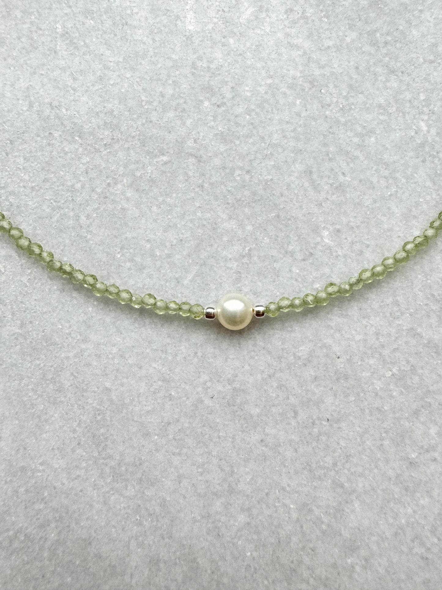 Dainty Peridot Silver Necklace