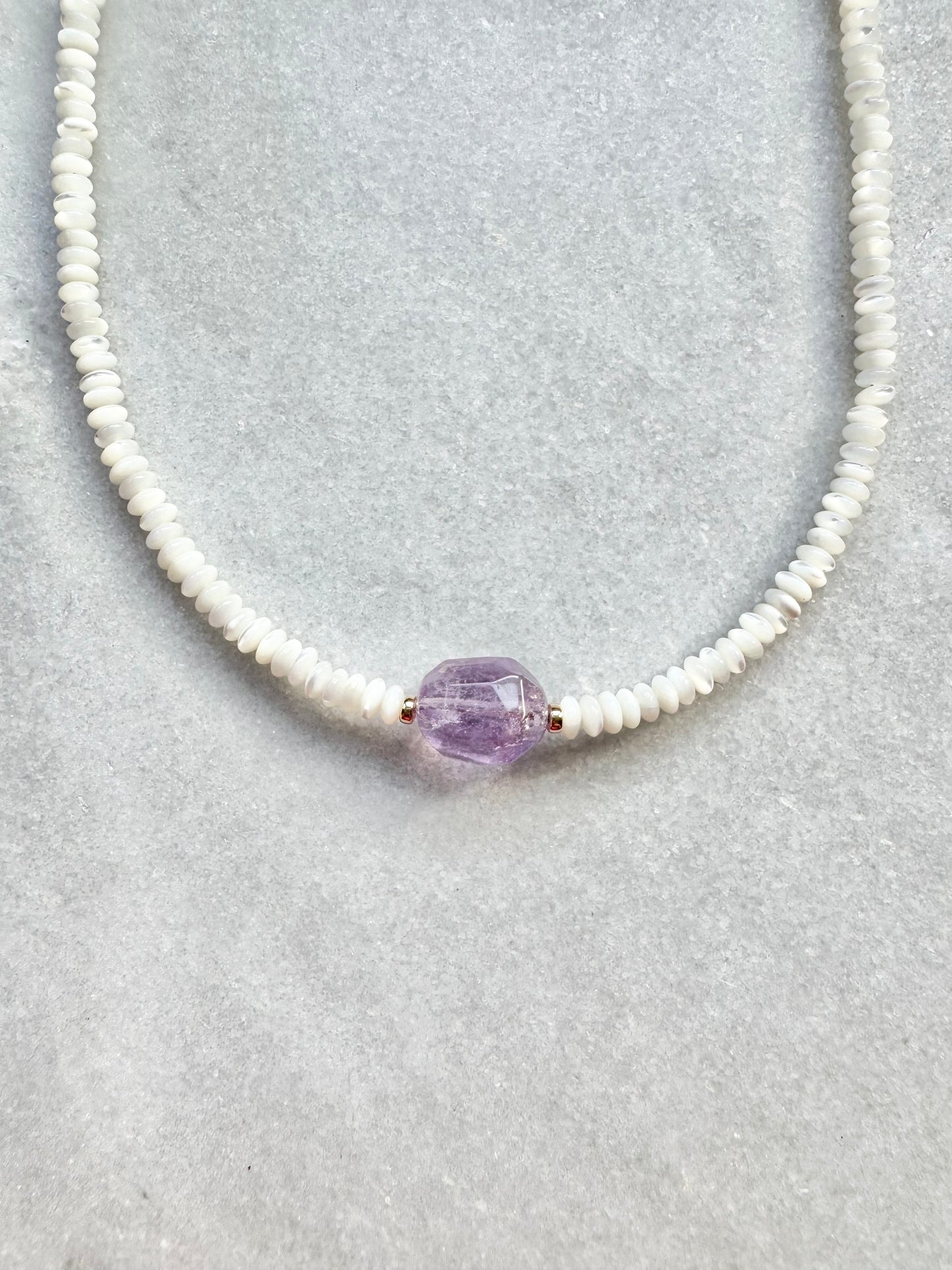 Mother of Pearl & Amethyst Necklace